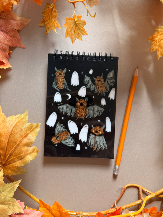 Bat Ghost Spiral Notebook - A6