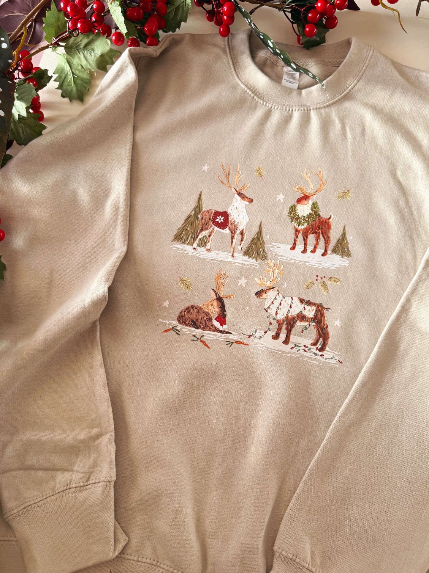 Reindeer Christmas Sweatshirt - ADULT