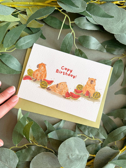 Capybara Birthday Card
