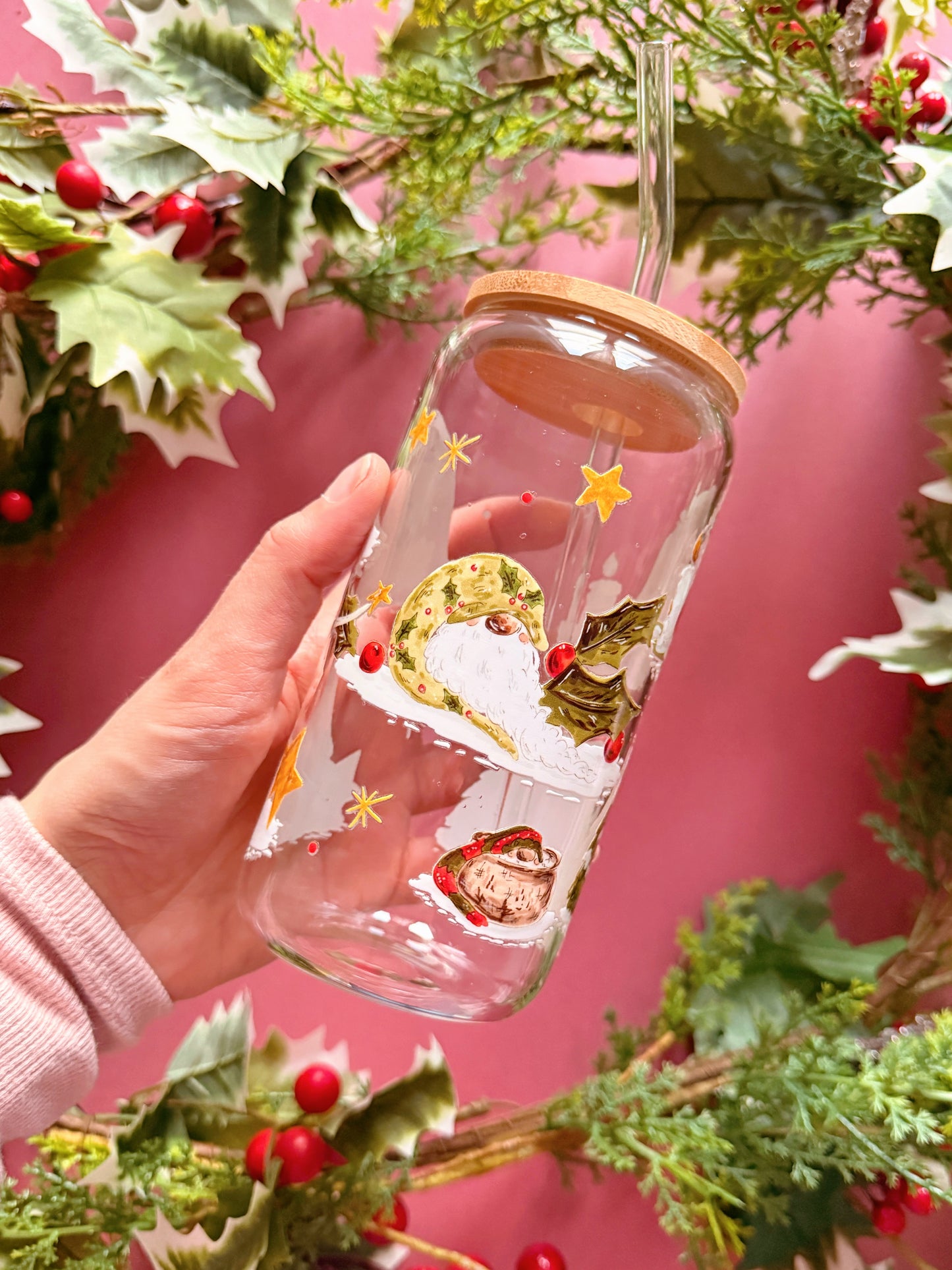 Christmas Gonks Glass Tumbler