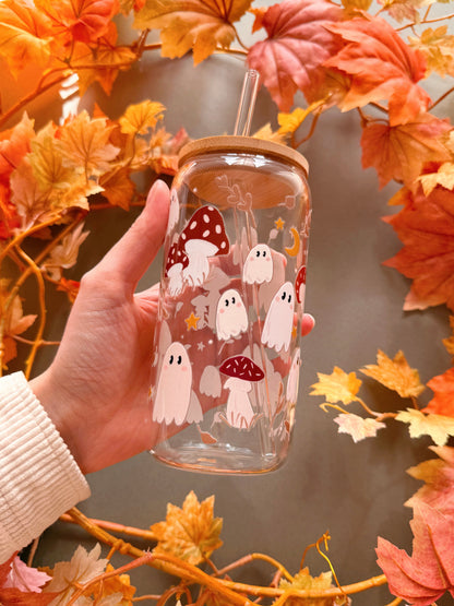 Mushroom Ghost Glass Tumbler