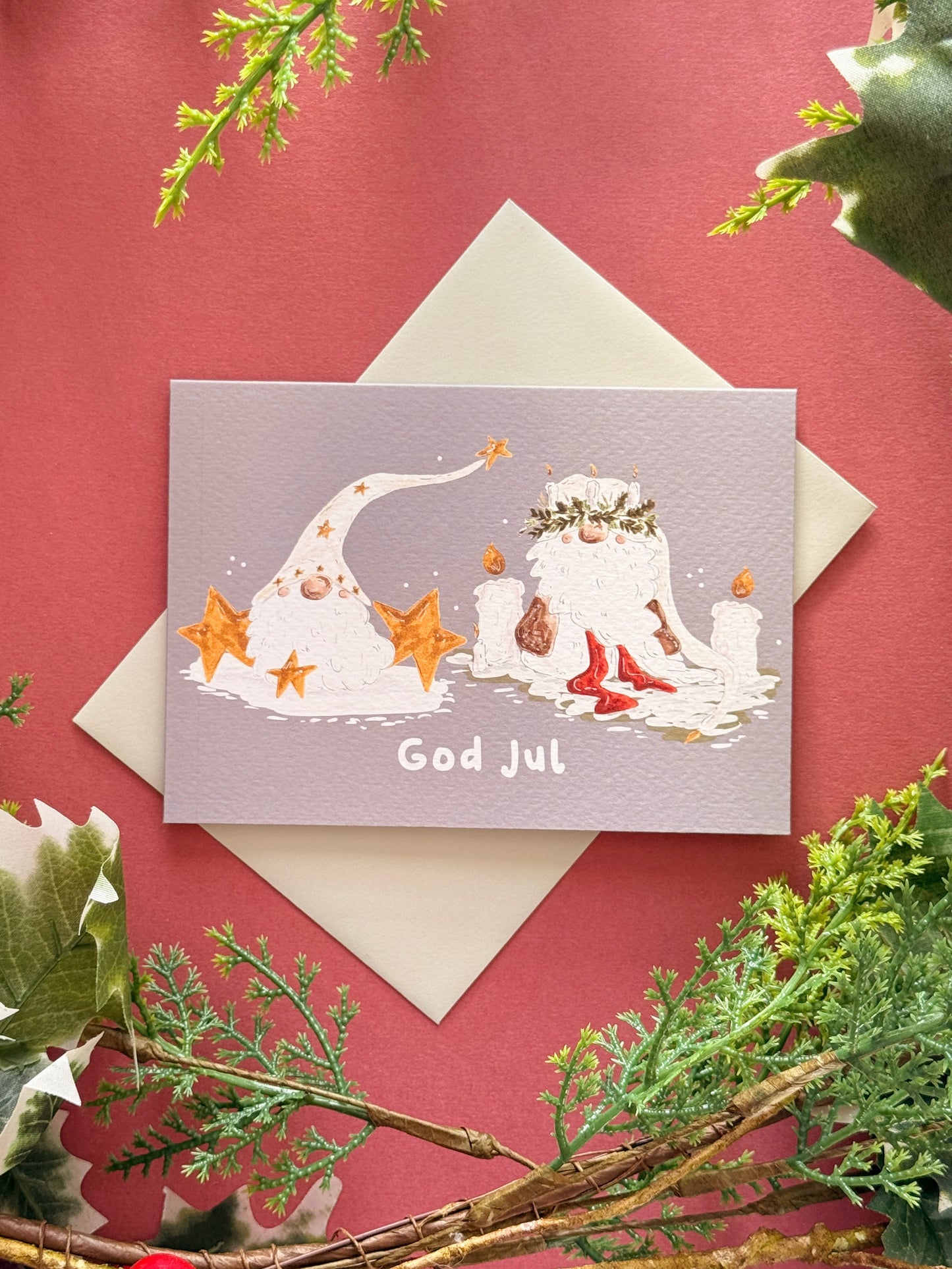 God Jul Tomte Christmas Card