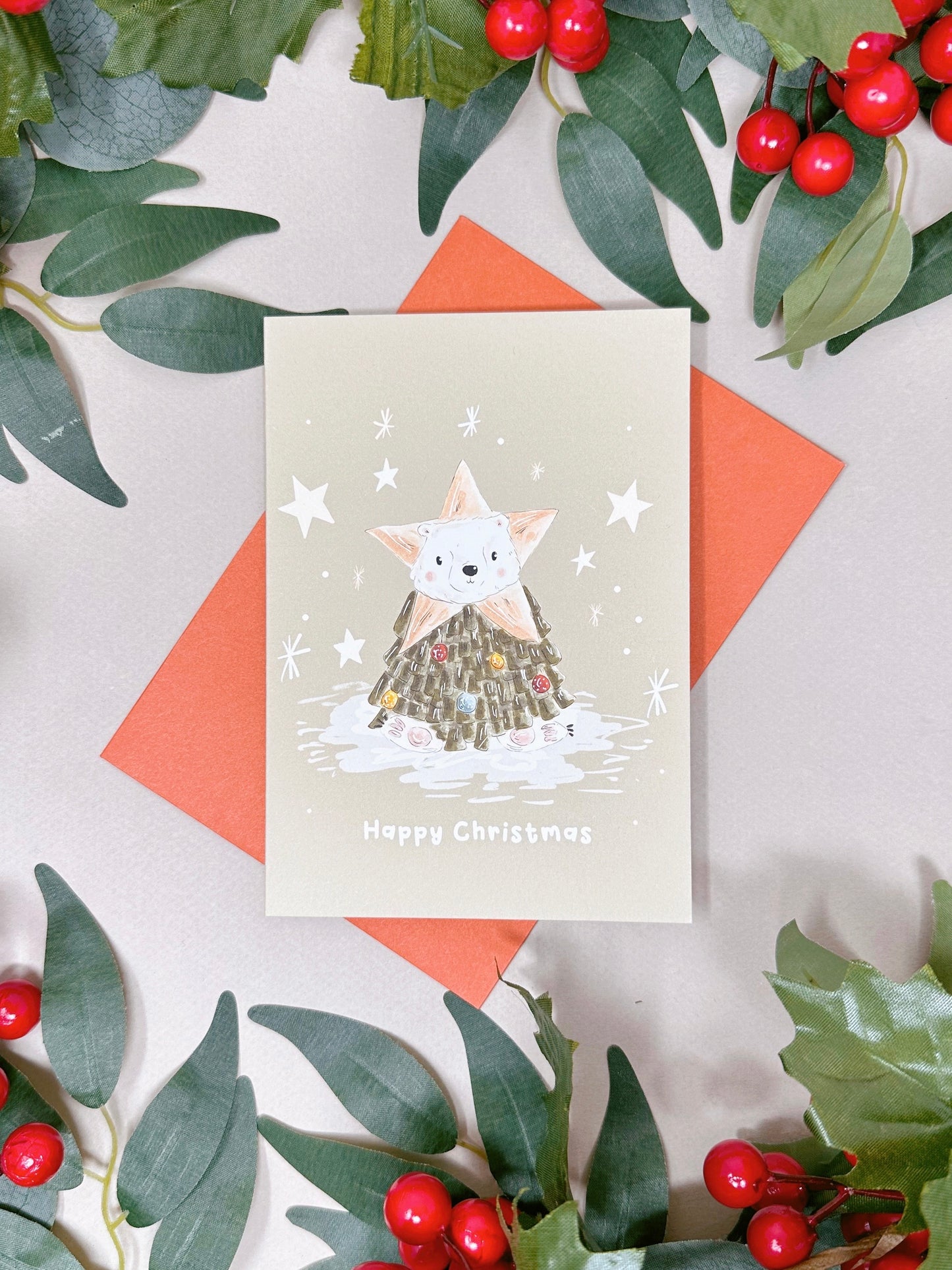 Polar Bear Tree Christmas Card