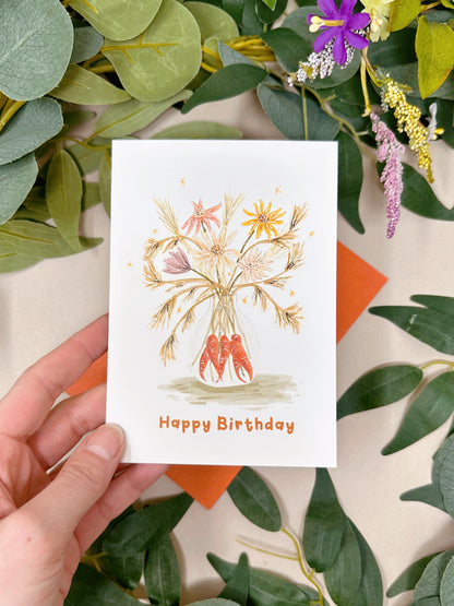 Carrot Vase Birthday Card