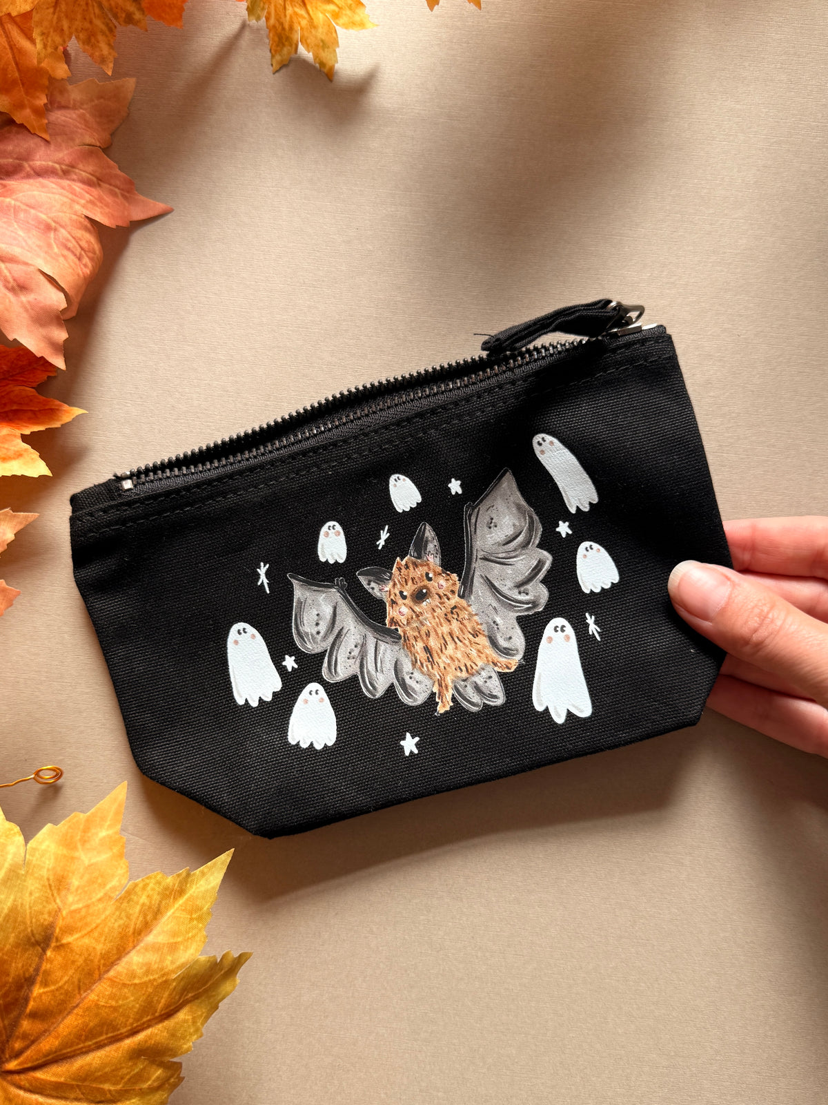 Bat ghost Zip Case
