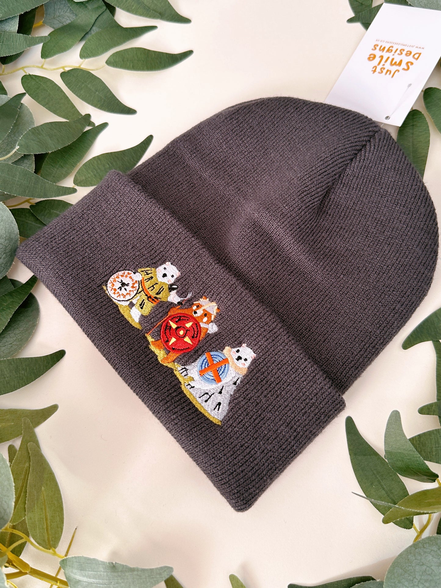 Viking Bear Embroidered Beanie