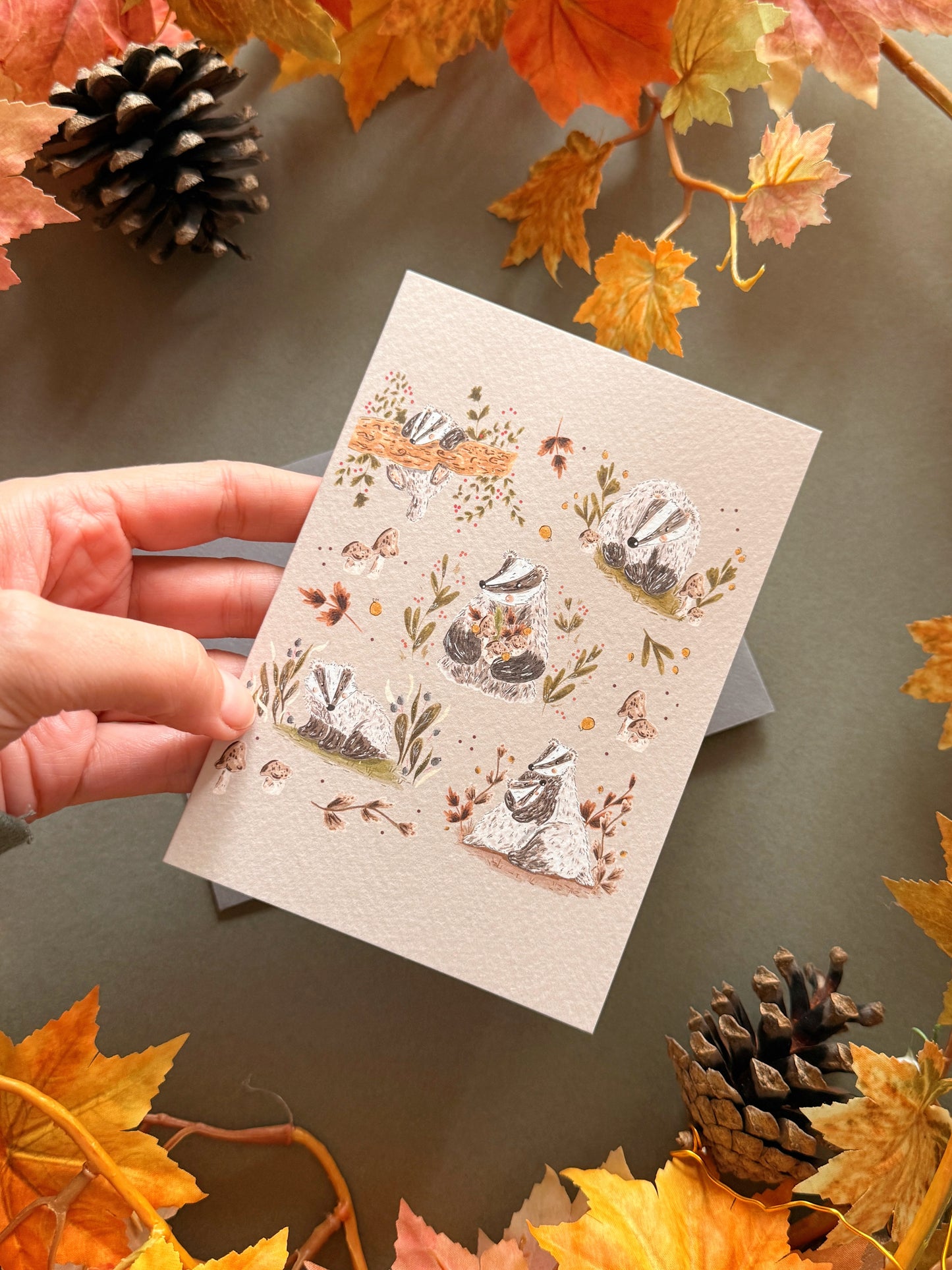 Woodland Badger Card