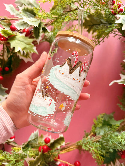 Christmas Penguin Glass Tumbler