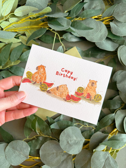 Capybara Birthday Card