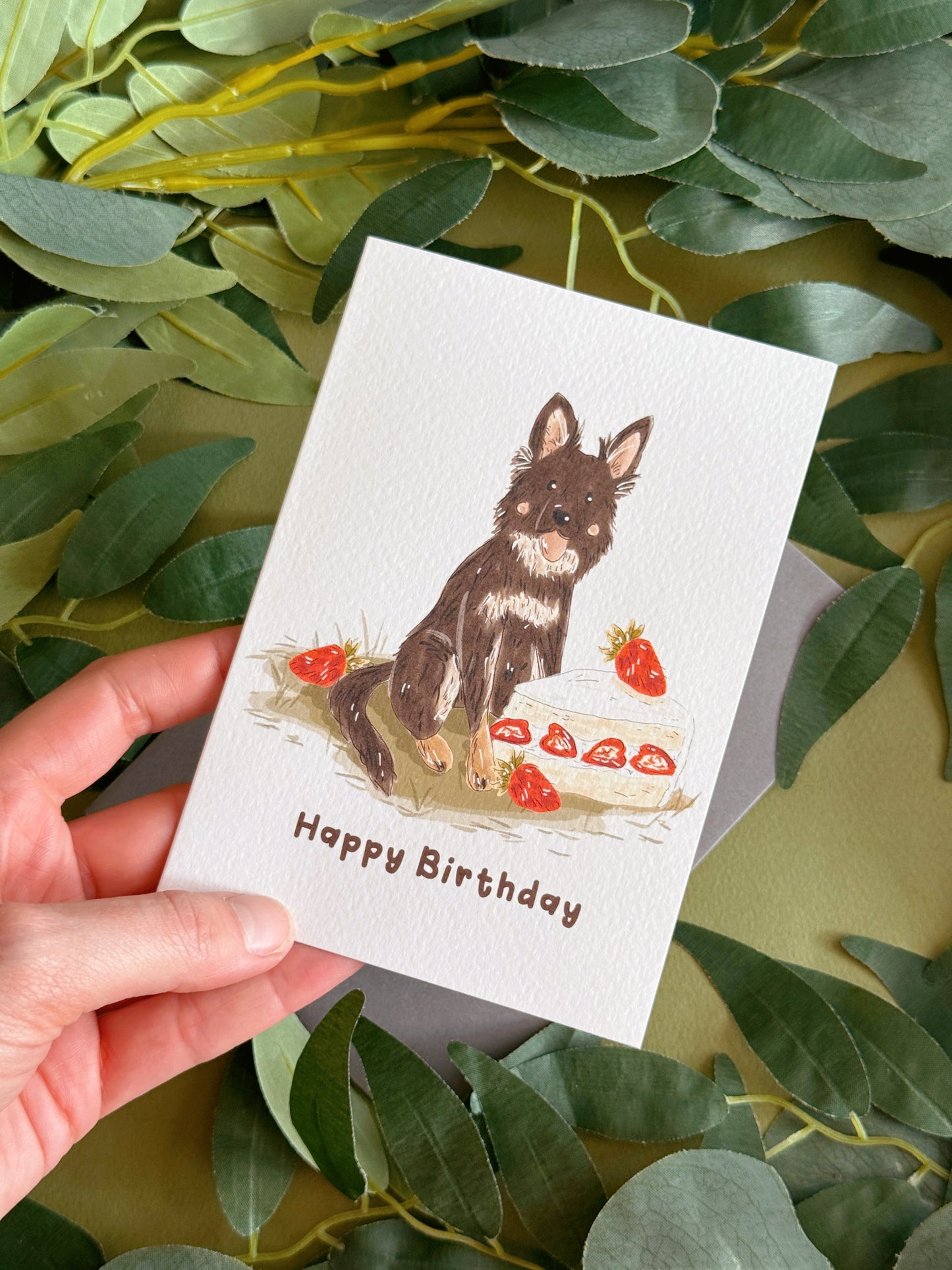 Dog Cake Birthday Card