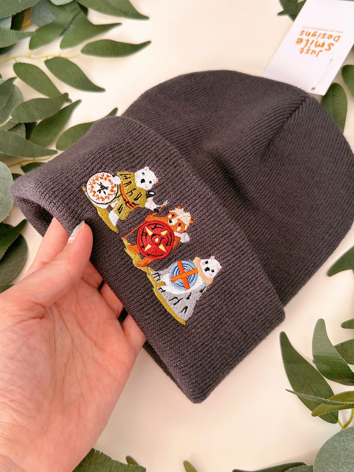 Viking Bear Embroidered Beanie