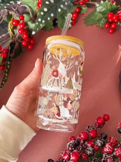 Reindeer Glass Tumbler