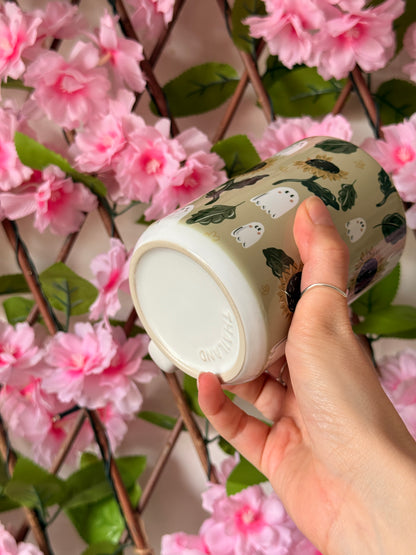 Sunflower Ghost Tall Ceramic Mug