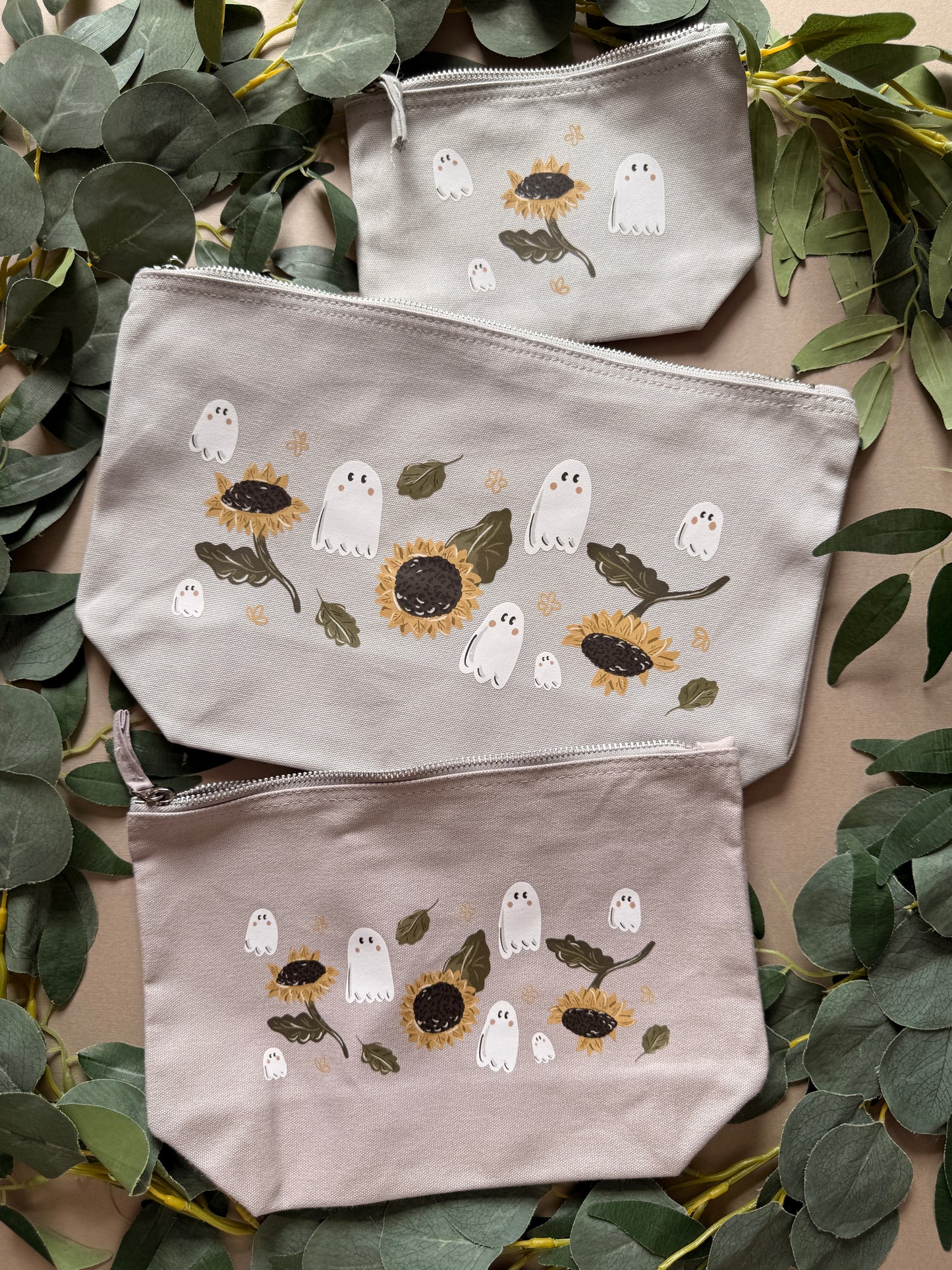 Sunflower Ghost Zip Case
