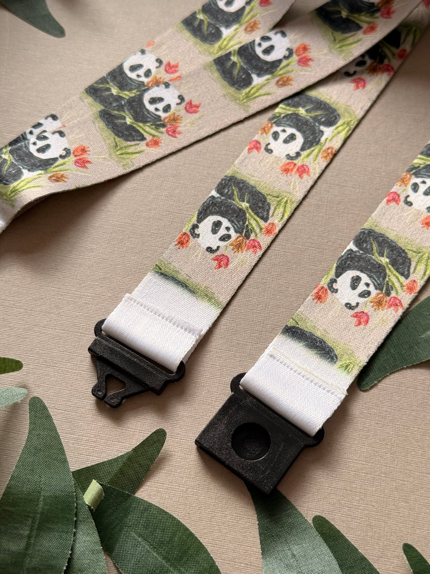 Panda Floral Lanyard