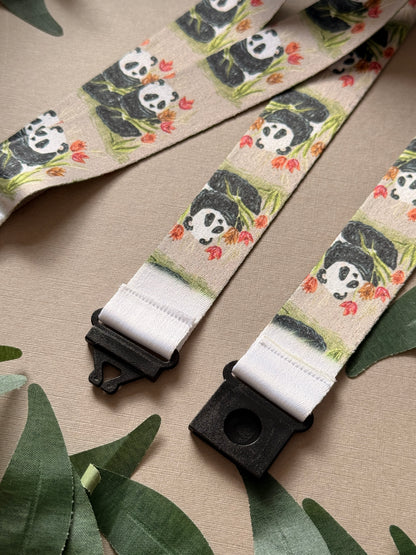 Panda Floral Lanyard