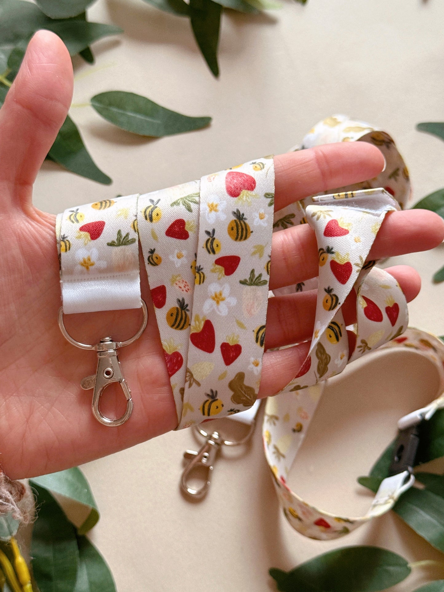 Strawberry Bee Lanyard