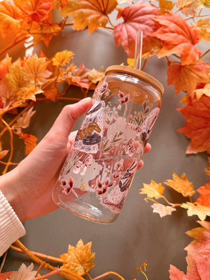 Woodland Badger Glass Tumbler