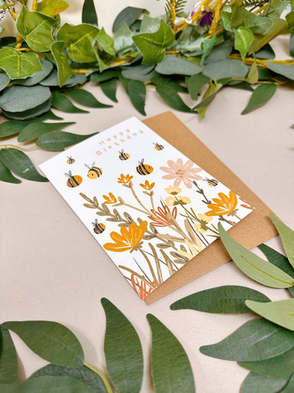 Autumnal Bee Birthday Card