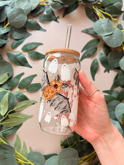 Bat Ghost Glass Tumbler
