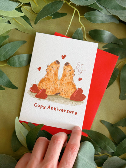 Capybara Anniversary Card