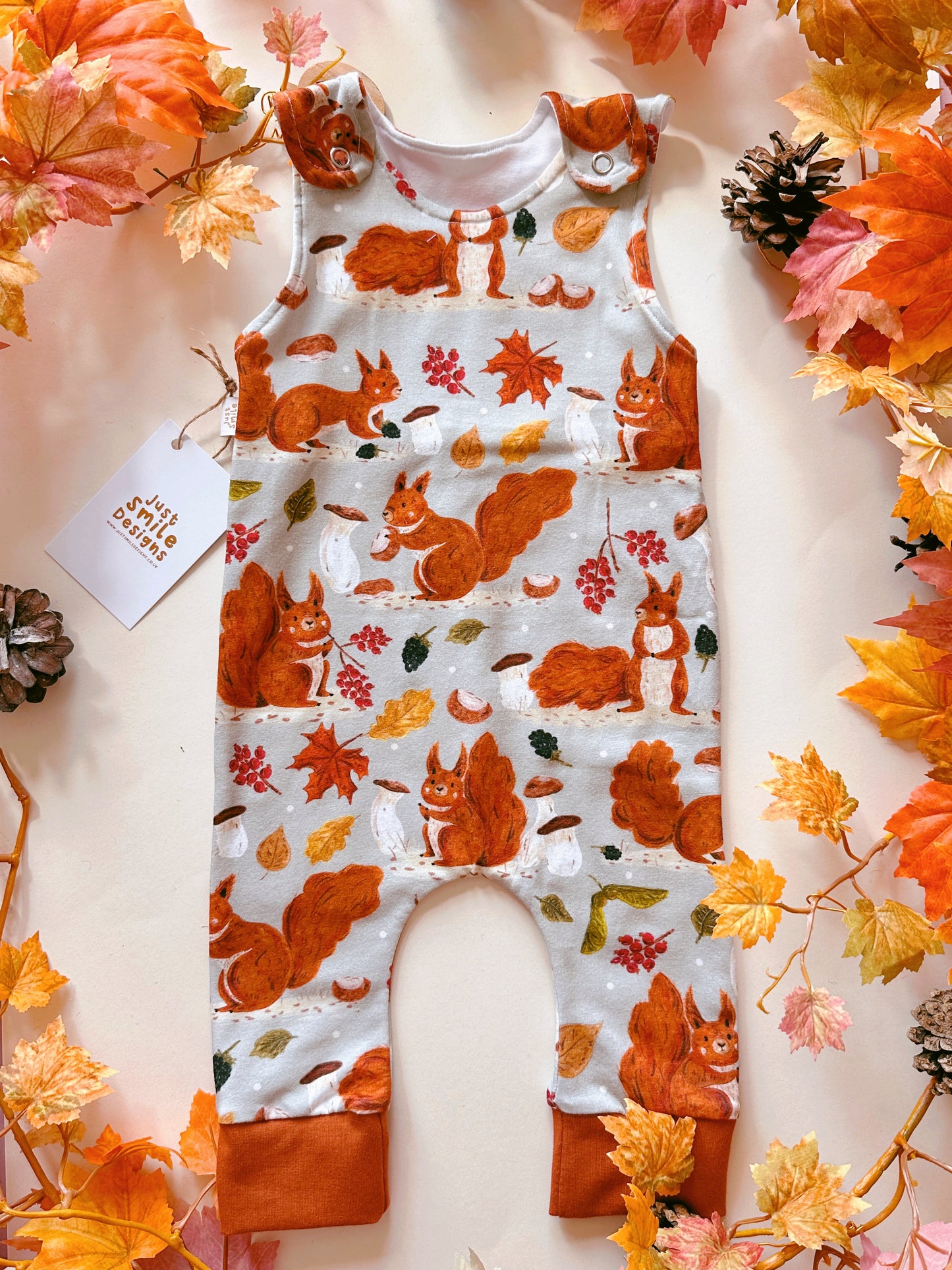 Autumn Red Squirrel Romper