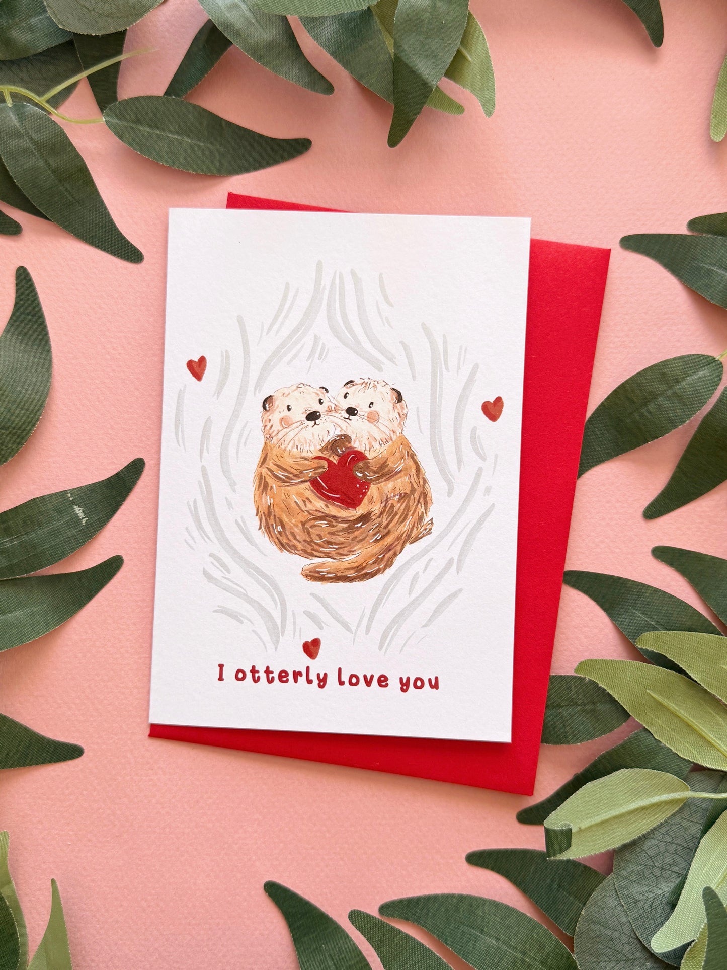 Otter Valentines Card