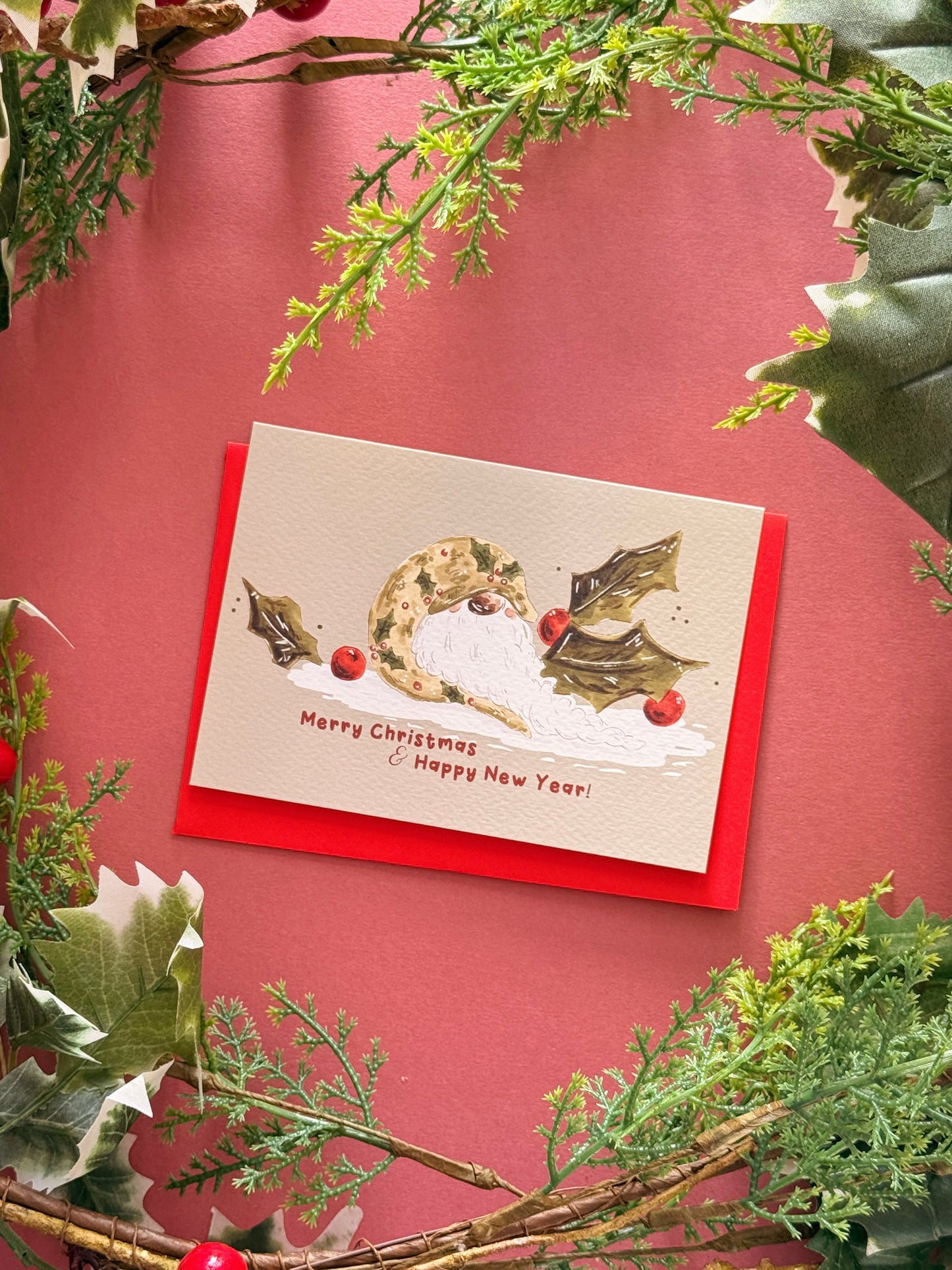 Holly Tomte Christmas Card