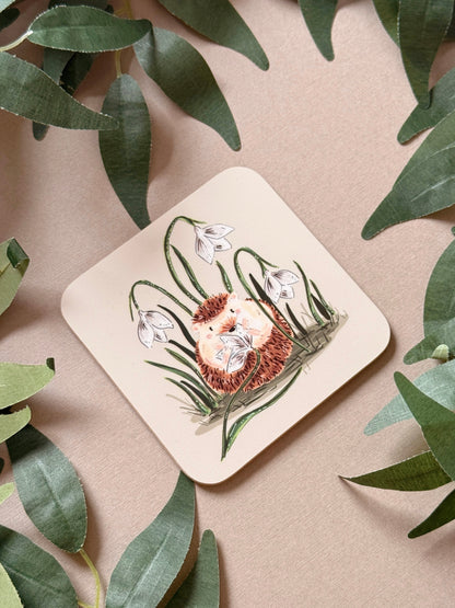 Snowdrop Hedgehog Coaster