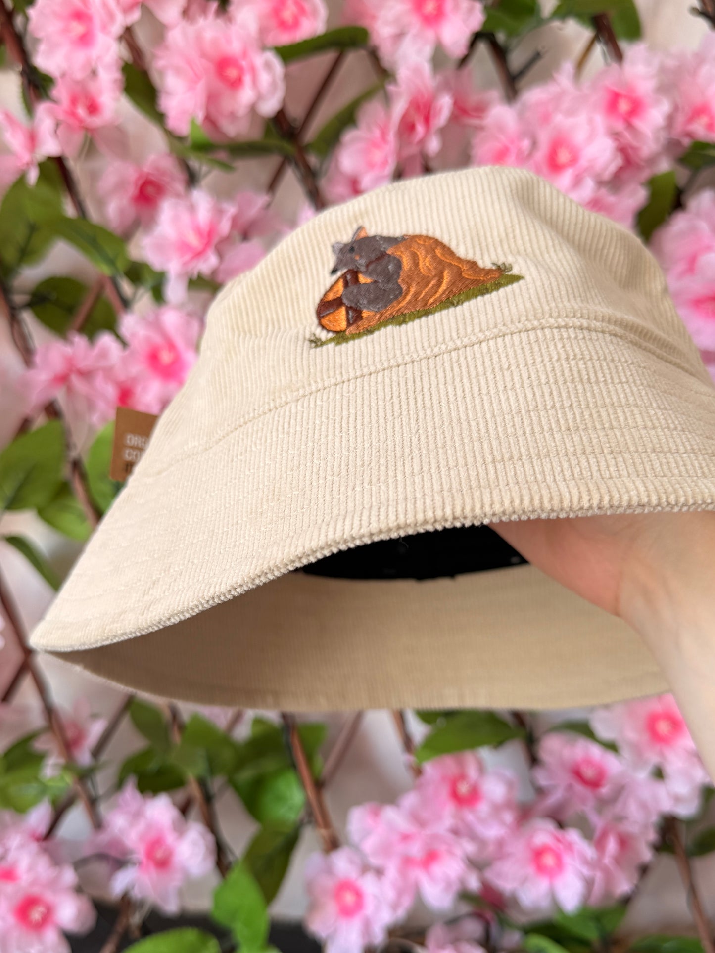 Viking Wolf Embroidered Cord Bucket Hat