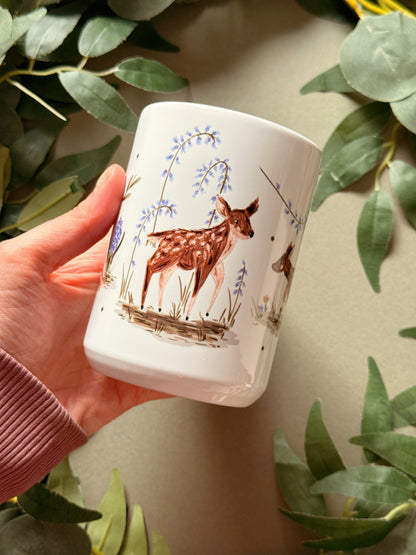 Spring Deer Tall Ceramic Mug