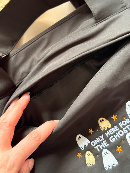 Only Here For The Ghosts Embroidered Weekender Tote