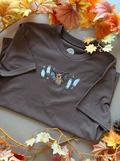 Bat Ghost T-Shirt - Organic Cotton (Chocolate)