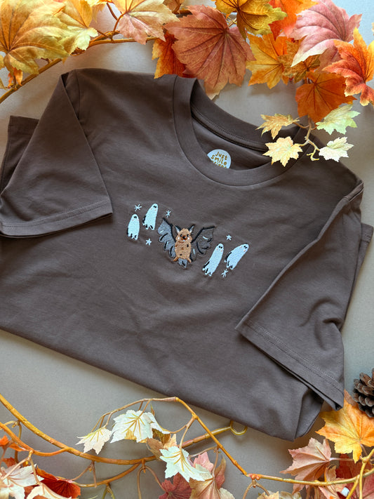 Bat Ghost T-Shirt - Organic Cotton (Chocolate)