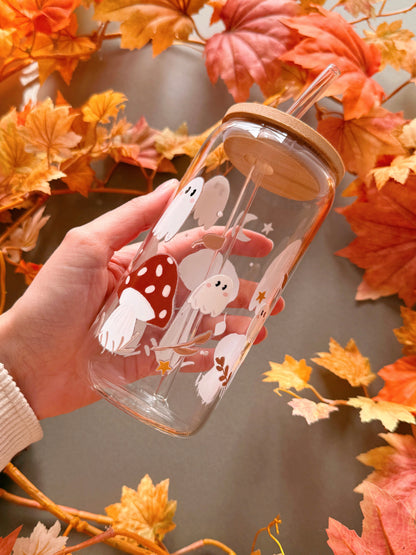 Mushroom Ghost Glass Tumbler