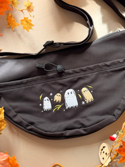 Ghost Embroidered Crossbody Bag
