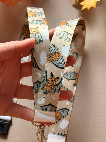 Bat Ghost Lanyard - Chocolate