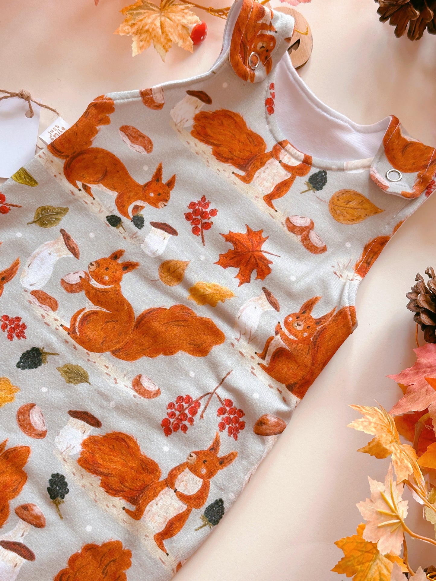 Autumn Red Squirrel Romper