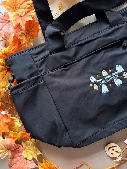 Only Here For The Ghosts Embroidered Weekender Tote