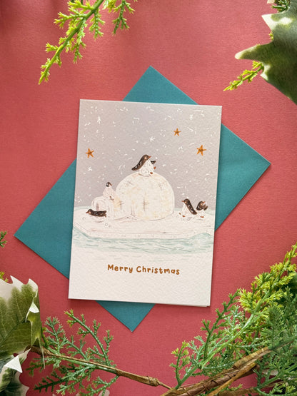 Penguin igloo Christmas Card