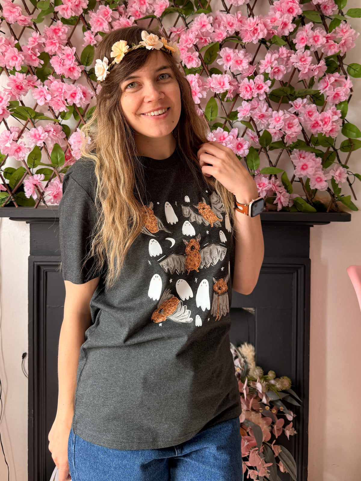 Bat Ghost T-Shirt - Organic Cotton (Midnight)