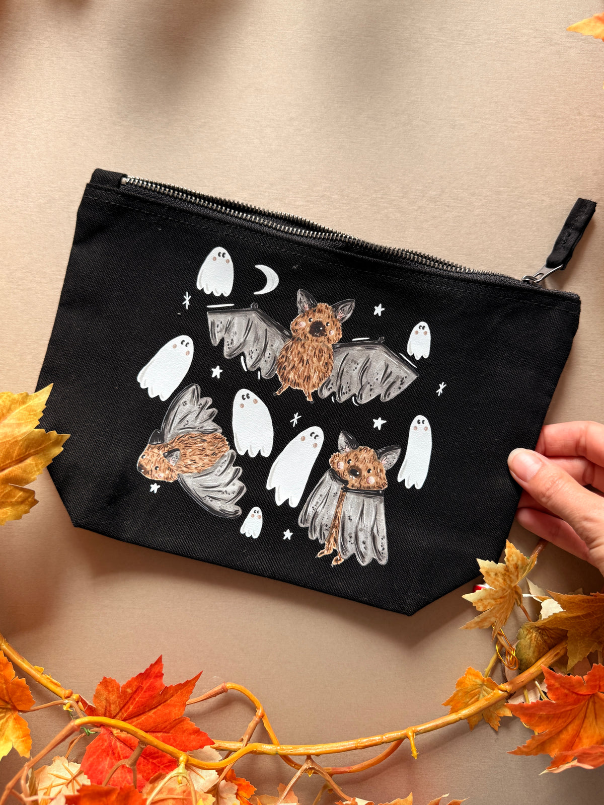 Bat ghost Zip Case