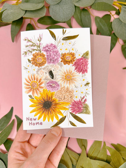 Botanical Koala New Home Card