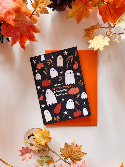 Pumpkin Ghost Birthday Card