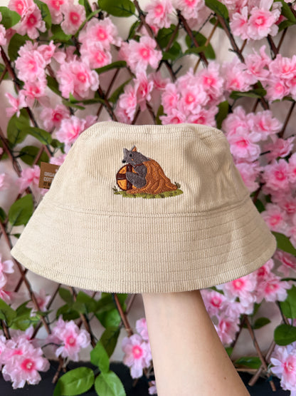Viking Wolf Embroidered Cord Bucket Hat
