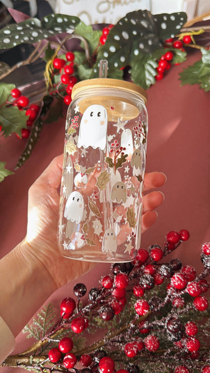 Ghost Christmas Glass Tumbler