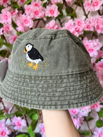 Puffin Embroidered Bucket Hat