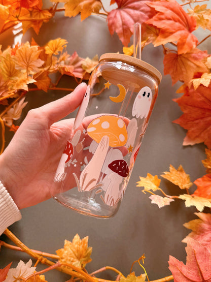 Mushroom Ghost Glass Tumbler