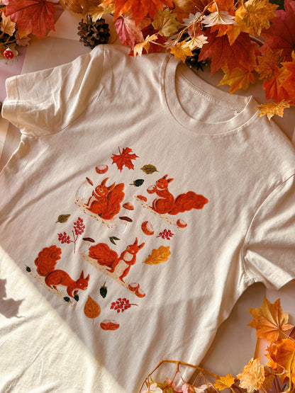 Autumn Red Squirrel T-Shirt - Organic Cotton