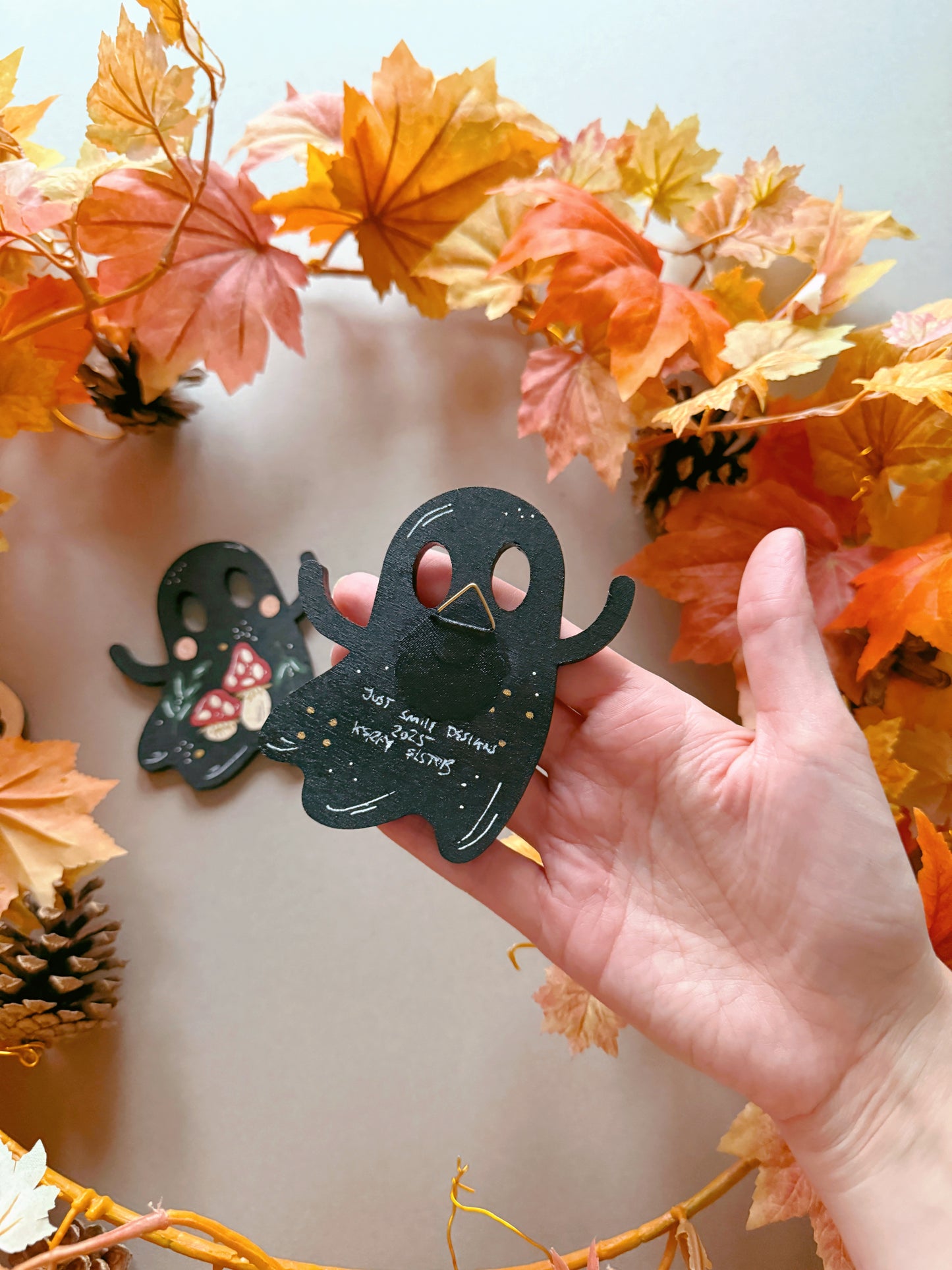 Wooden Ghost Decoration